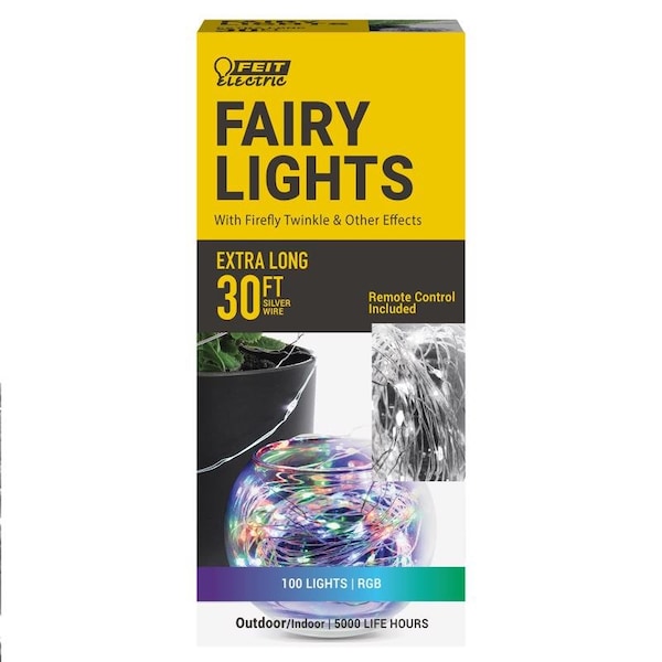 Feit Electric Feit LED Fairy String Lights Multicolored 30 ft. 100 lights FY30-100/RGBSLV - main